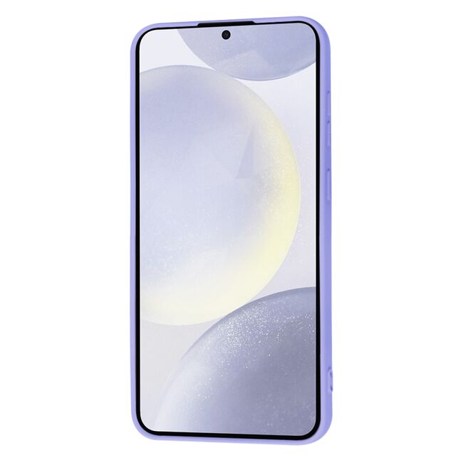 Husa pentru  Samsung Galaxy S24+ Plus Liquid Silicone, subțire, captusita cu microfibra, anti amprentă, protectie cameră foto, lavanda