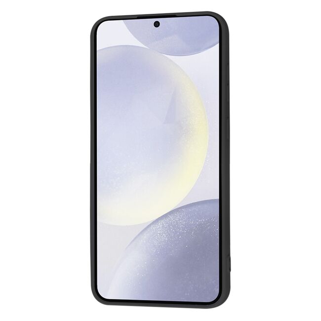 Husa pentru  Samsung Galaxy S24+ Plus Liquid Silicone, subțire, captusita cu microfibra, anti amprentă, protectie cameră foto, negru