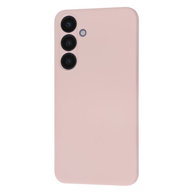 Husa pentru  Samsung Galaxy S24+ Plus Liquid Silicone, subțire, captusita cu microfibra, anti amprentă, protectie cameră foto, pink sand