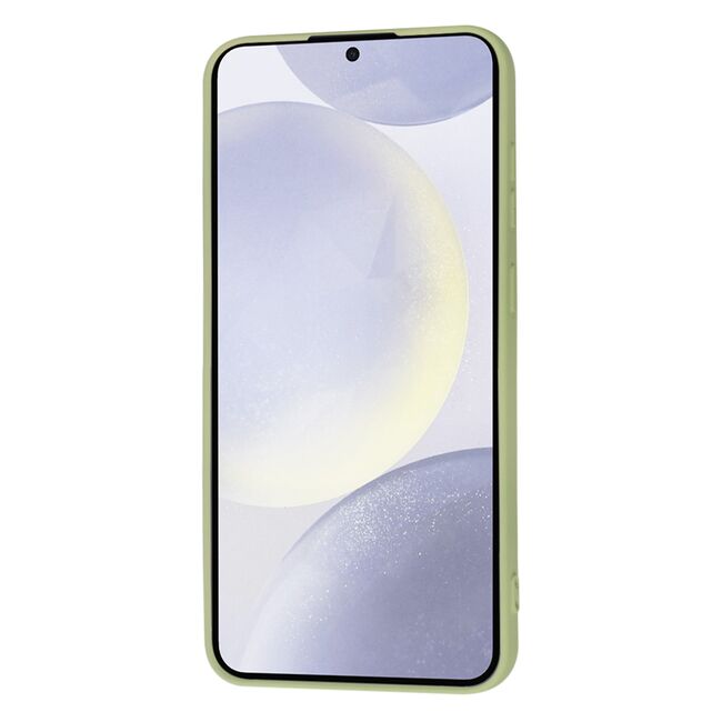 Husa pentru  Samsung Galaxy S24+ Plus Liquid Silicone, subțire, captusita cu microfibra, anti amprentă, protectie cameră foto, verde