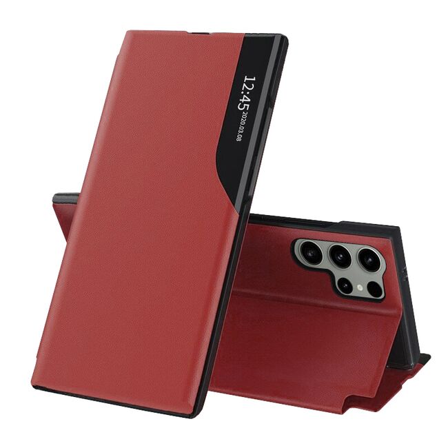 Husa pentru  Samsung Galaxy S24 Ultra tip carte, Smart View, rosu