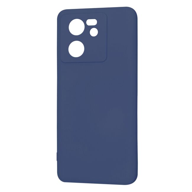 Husa pentru  Xiaomi 13T, 13T Pro Liquid Silicone, subțire, captusita cu microfibra, anti amprentă, protectie cameră foto, albastru