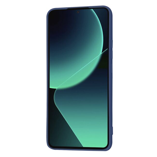 Husa pentru  Xiaomi 13T, 13T Pro Liquid Silicone, subțire, captusita cu microfibra, anti amprentă, protectie cameră foto, albastru