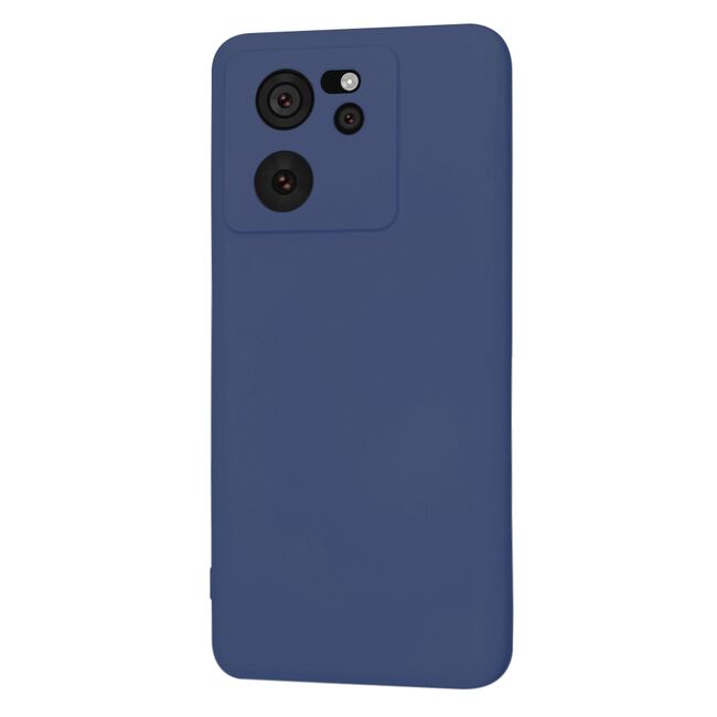 Husa pentru  Xiaomi 13T, 13T Pro Liquid Silicone, subțire, captusita cu microfibra, anti amprentă, protectie cameră foto, albastru