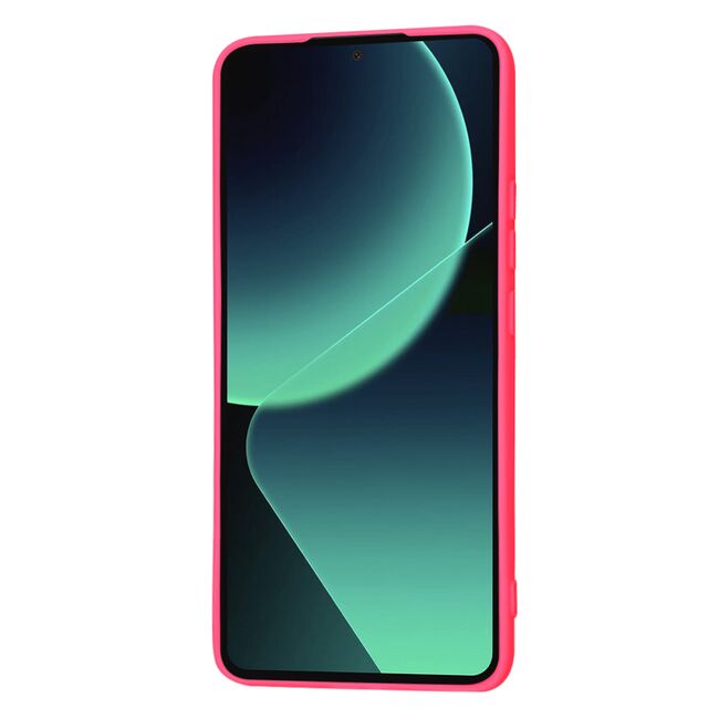 Husa pentru  Xiaomi 13T, 13T Pro Liquid Silicone, subțire, captusita cu microfibra, anti amprentă, protectie cameră foto, fucsia