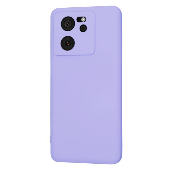 Husa pentru  Xiaomi 13T, 13T Pro Liquid Silicone, subțire, captusita cu microfibra, anti amprentă, protectie cameră foto, lavanda
