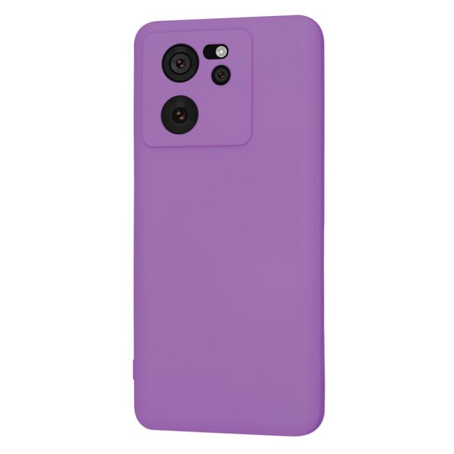 Husa pentru  Xiaomi 13T, 13T Pro Liquid Silicone, subțire, captusita cu microfibra, anti amprentă, protectie cameră foto, mov