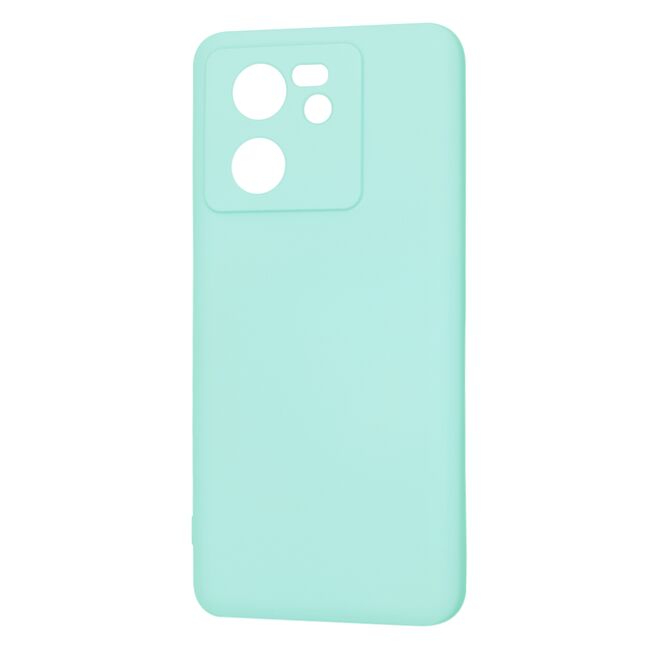 Husa pentru  Xiaomi 13T, 13T Pro Liquid Silicone, subțire, captusita cu microfibra, anti amprentă, protectie cameră foto, turcoaz