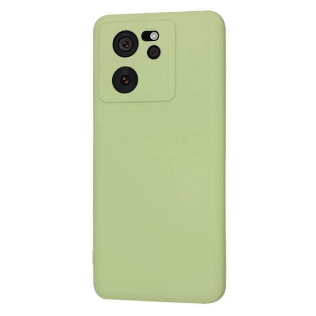 Husa pentru  Xiaomi 13T, 13T Pro Liquid Silicone, subțire, captusita cu microfibra, anti amprentă, protectie cameră foto, verde