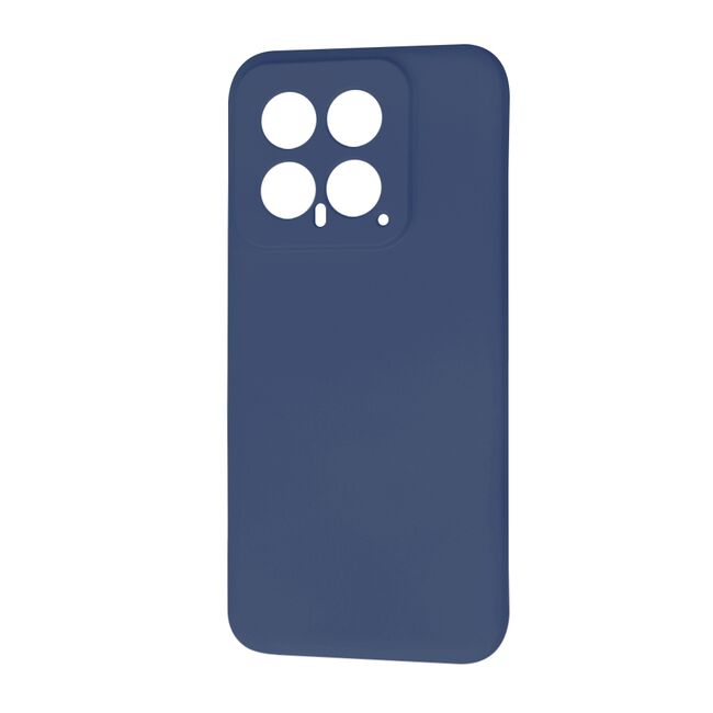 Husa pentru  Xiaomi 14 Liquid Silicone, subțire, captusita cu microfibra, anti amprentă, protectie cameră foto, albastru
