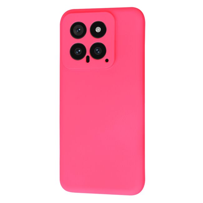 Husa pentru  Xiaomi 14 Liquid Silicone, subțire, captusita cu microfibra, anti amprentă, protectie cameră foto, fucsia