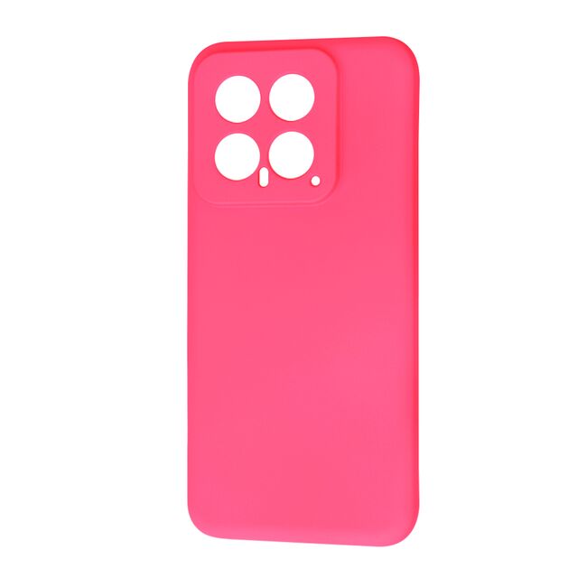 Husa pentru  Xiaomi 14 Liquid Silicone, subțire, captusita cu microfibra, anti amprentă, protectie cameră foto, fucsia