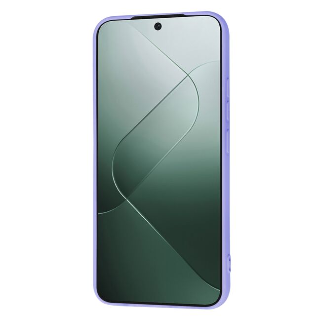 Husa pentru  Xiaomi 14 Liquid Silicone, subțire, captusita cu microfibra, anti amprentă, protectie cameră foto, lavanda
