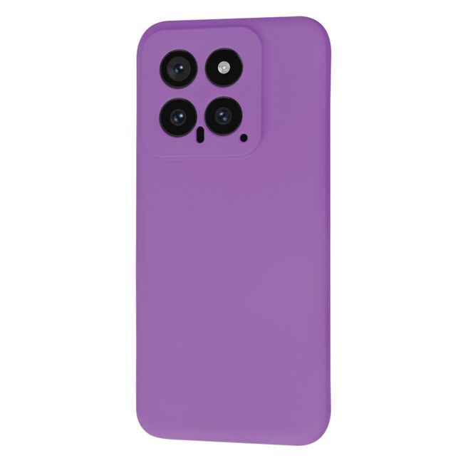 Husa pentru  Xiaomi 14 Liquid Silicone, subțire, captusita cu microfibra, anti amprentă, protectie cameră foto, mov