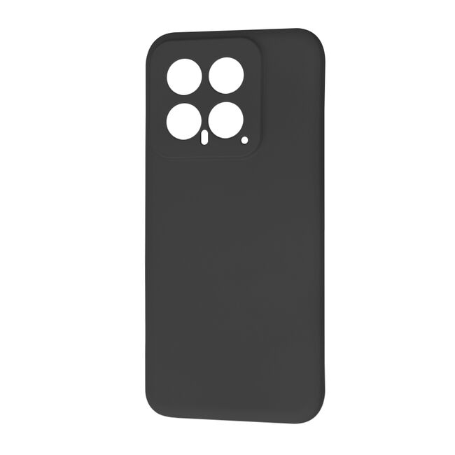 Husa pentru  Xiaomi 14 Liquid Silicone, subțire, captusita cu microfibra, anti amprentă, protectie cameră foto, negru