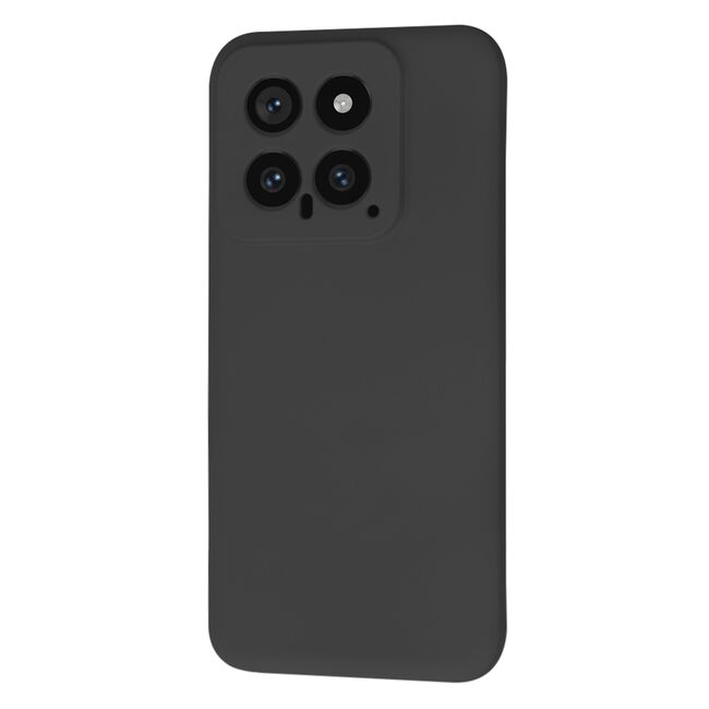Husa pentru  Xiaomi 14 Liquid Silicone, subțire, captusita cu microfibra, anti amprentă, protectie cameră foto, negru