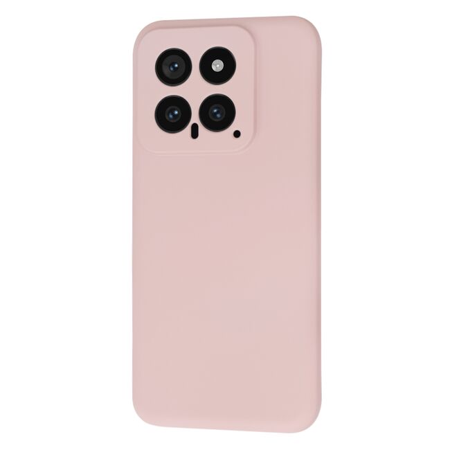 Husa pentru  Xiaomi 14 Liquid Silicone, subțire, captusita cu microfibra, anti amprentă, protectie cameră foto, pink sand
