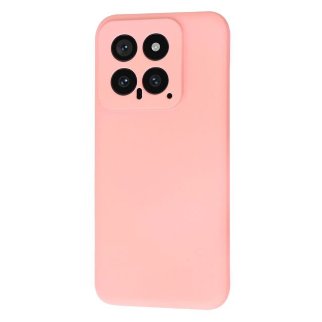 Husa pentru  Xiaomi 14 Liquid Silicone, subțire, captusita cu microfibra, anti amprentă, protectie cameră foto, roz