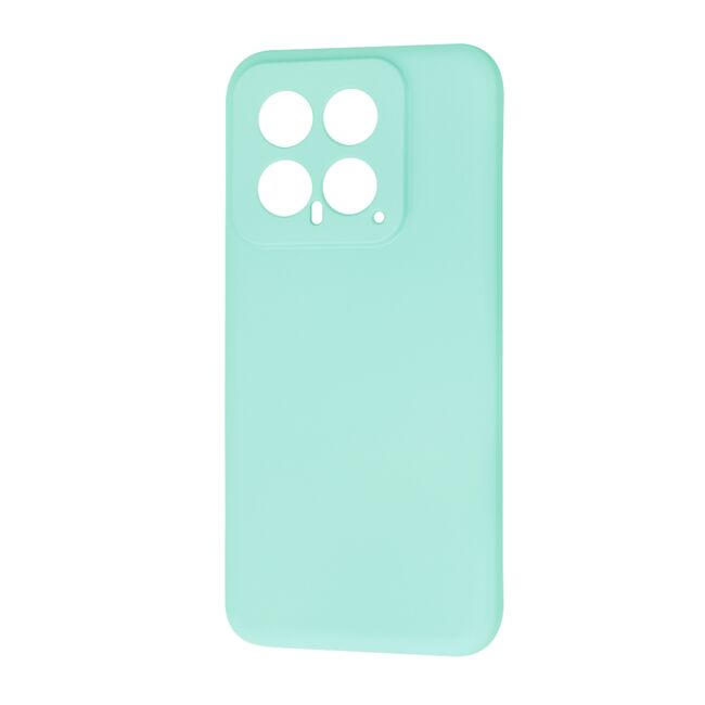 Husa pentru  Xiaomi 14 Liquid Silicone, subțire, captusita cu microfibra, anti amprentă, protectie cameră foto, turcoaz