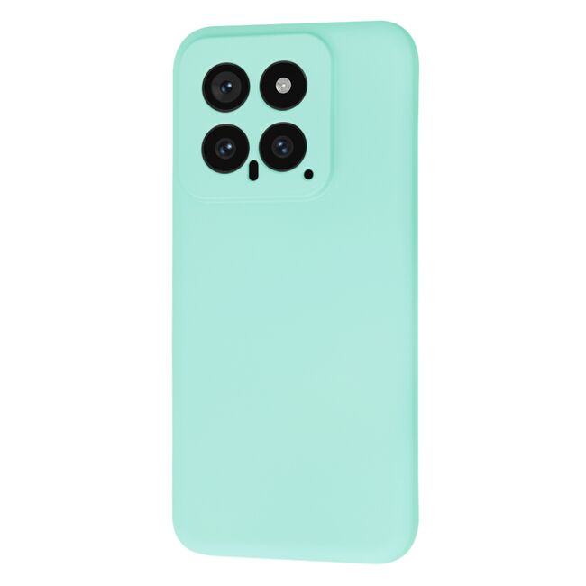 Husa pentru  Xiaomi 14 Liquid Silicone, subțire, captusita cu microfibra, anti amprentă, protectie cameră foto, turcoaz