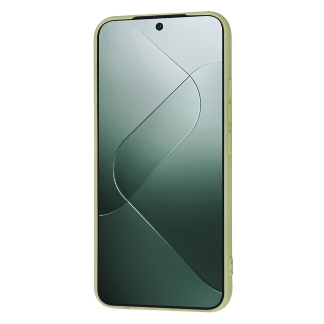 Husa pentru  Xiaomi 14 Liquid Silicone, subțire, captusita cu microfibra, anti amprentă, protectie cameră foto, verde