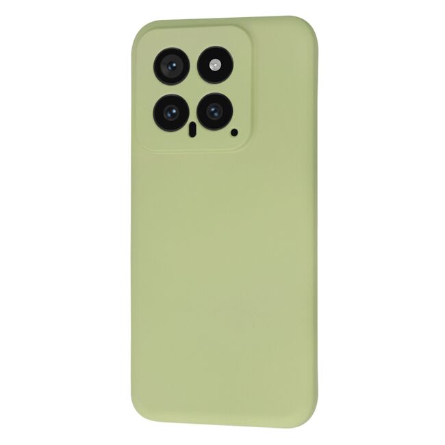 Husa pentru  Xiaomi 14 Liquid Silicone, subțire, captusita cu microfibra, anti amprentă, protectie cameră foto, verde