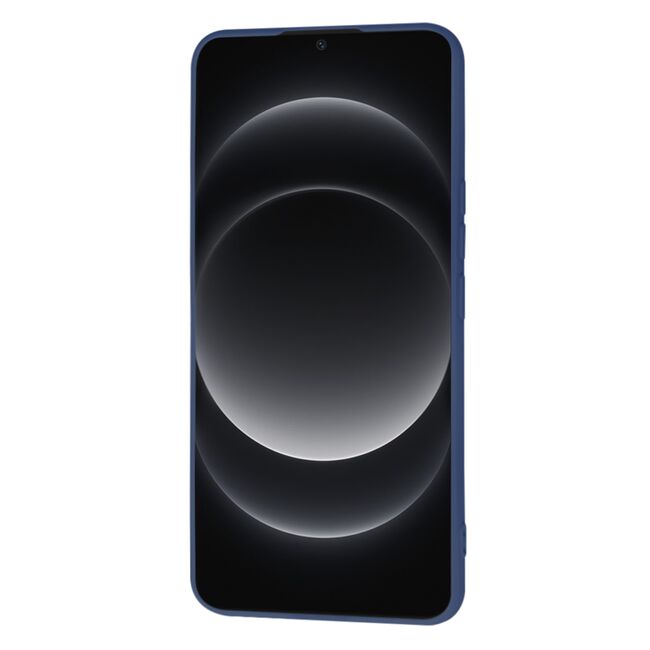 Husa pentru  Xiaomi 14 Ultra Liquid Silicone, subțire, captusita cu microfibra, anti amprentă, protectie cameră foto, albastru