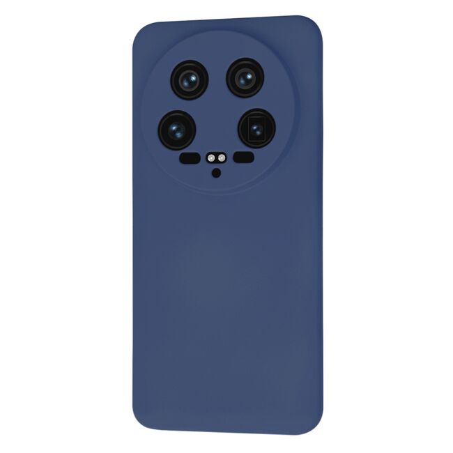 Husa pentru  Xiaomi 14 Ultra Liquid Silicone, subțire, captusita cu microfibra, anti amprentă, protectie cameră foto, albastru