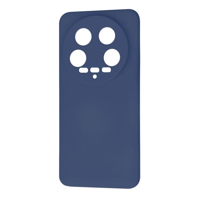 Husa pentru  Xiaomi 14 Ultra Liquid Silicone, subțire, captusita cu microfibra, anti amprentă, protectie cameră foto, albastru