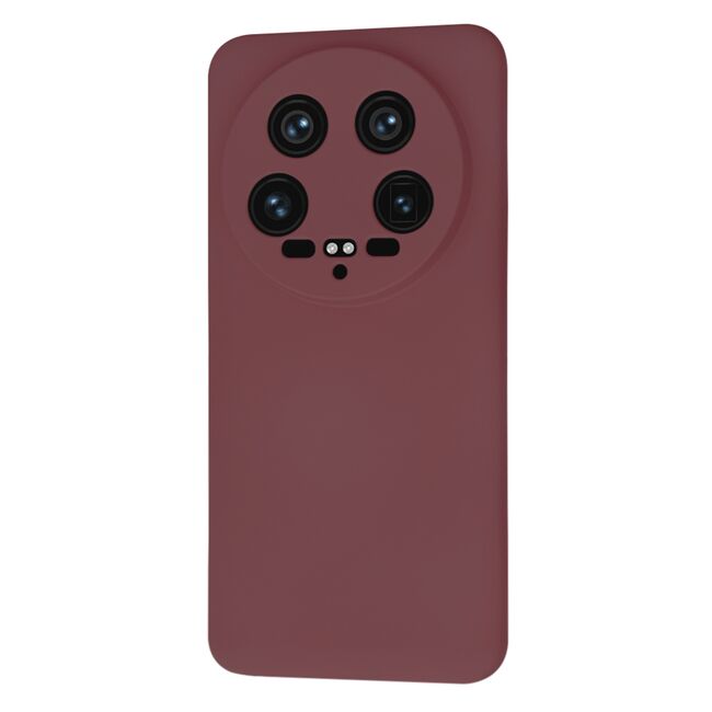 Husa pentru  Xiaomi 14 Ultra Liquid Silicone, subțire, captusita cu microfibra, anti amprentă, protectie cameră foto, bordeaux
