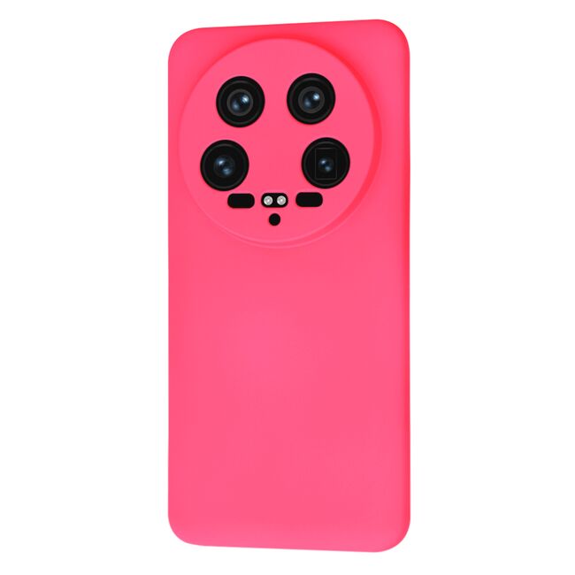 Husa pentru  Xiaomi 14 Ultra Liquid Silicone, subțire, captusita cu microfibra, anti amprentă, protectie cameră foto, fucsia
