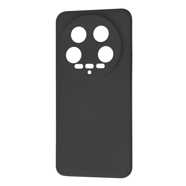 Husa pentru  Xiaomi 14 Ultra Liquid Silicone, subțire, captusita cu microfibra, anti amprentă, protectie cameră foto, negru
