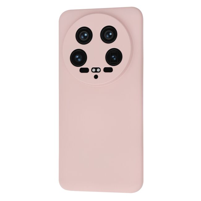 Husa pentru  Xiaomi 14 Ultra Liquid Silicone, subțire, captusita cu microfibra, anti amprentă, protectie cameră foto, pink sand