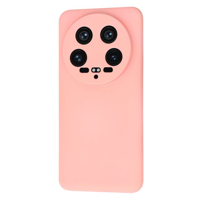 Husa pentru  Xiaomi 14 Ultra Liquid Silicone, subțire, captusita cu microfibra, anti amprentă, protectie cameră foto, roz