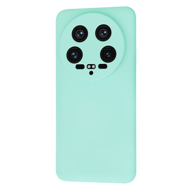 Husa pentru  Xiaomi 14 Ultra Liquid Silicone, subțire, captusita cu microfibra, anti amprentă, protectie cameră foto, turcoaz
