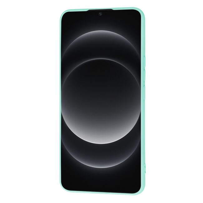 Husa pentru  Xiaomi 14 Ultra Liquid Silicone, subțire, captusita cu microfibra, anti amprentă, protectie cameră foto, turcoaz