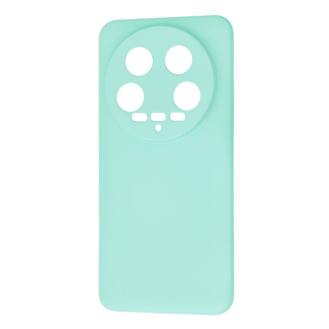 Husa pentru  Xiaomi 14 Ultra Liquid Silicone, subțire, captusita cu microfibra, anti amprentă, protectie cameră foto, turcoaz