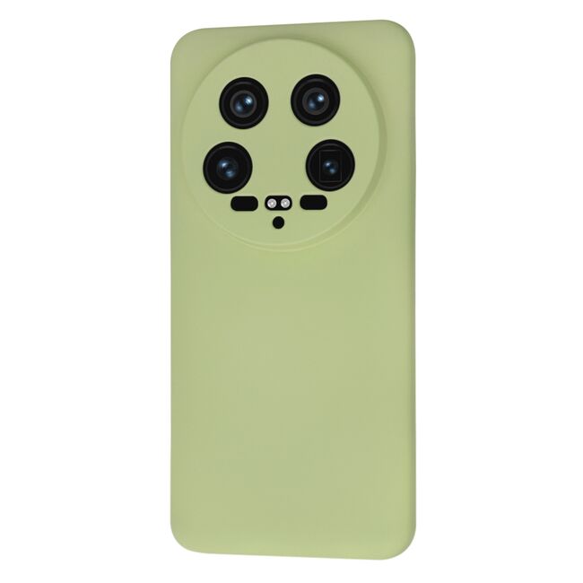 Husa pentru  Xiaomi 14 Ultra Liquid Silicone, subțire, captusita cu microfibra, anti amprentă, protectie cameră foto, verde