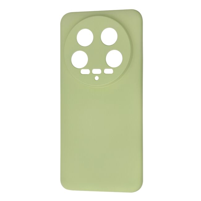 Husa pentru  Xiaomi 14 Ultra Liquid Silicone, subțire, captusita cu microfibra, anti amprentă, protectie cameră foto, verde