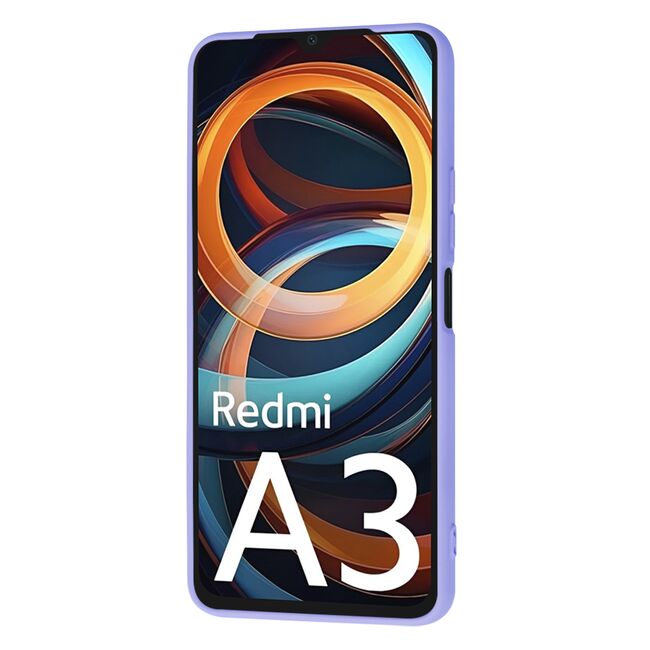 Husa pentru  Xiaomi Redmi A3 Liquid Silicone, subțire, captusita cu microfibra, anti amprentă, protectie cameră foto, lavanda