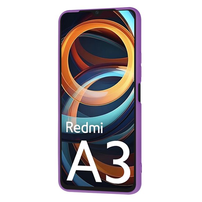 Husa pentru  Xiaomi Redmi A3 Liquid Silicone, subțire, captusita cu microfibra, anti amprentă, protectie cameră foto, mov