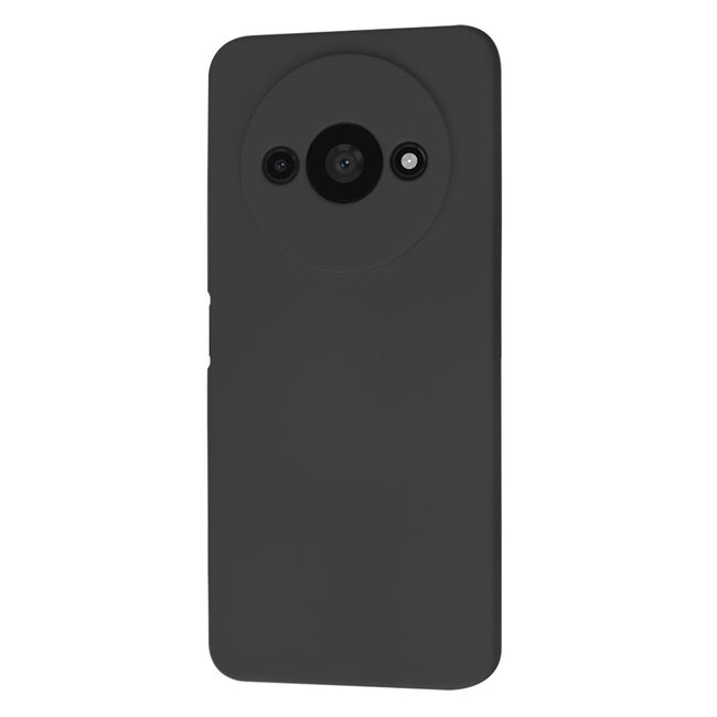 Husa pentru  Xiaomi Redmi A3 Liquid Silicone, subțire, captusita cu microfibra, anti amprentă, protectie cameră foto, negru