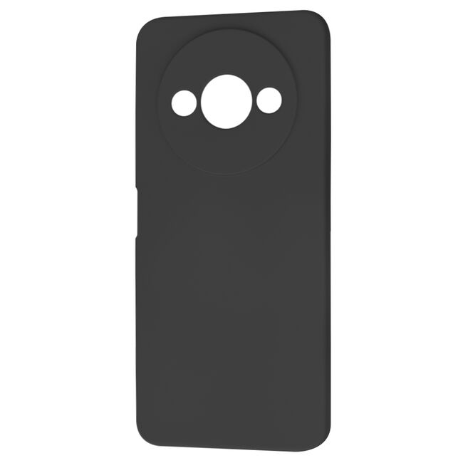 Husa pentru  Xiaomi Redmi A3 Liquid Silicone, subțire, captusita cu microfibra, anti amprentă, protectie cameră foto, negru