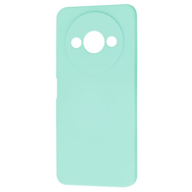Husa pentru  Xiaomi Redmi A3 Liquid Silicone, subțire, captusita cu microfibra, anti amprentă, protectie cameră foto, turcoaz