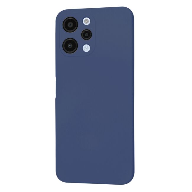 Husa pentru  Xiaomi Redmi 12 5G, Redmi 12 4G Liquid Silicone, subțire, captusita cu microfibra, anti amprentă, protectie cameră foto, albastru