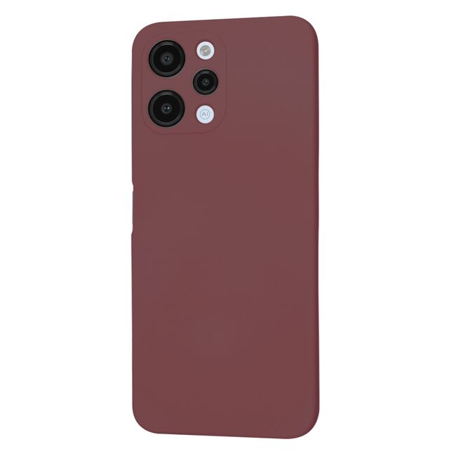 Husa pentru  Xiaomi Redmi 12 5G, Redmi 12 4G Liquid Silicone, subțire, captusita cu microfibra, anti amprentă, protectie cameră foto, bordeaux