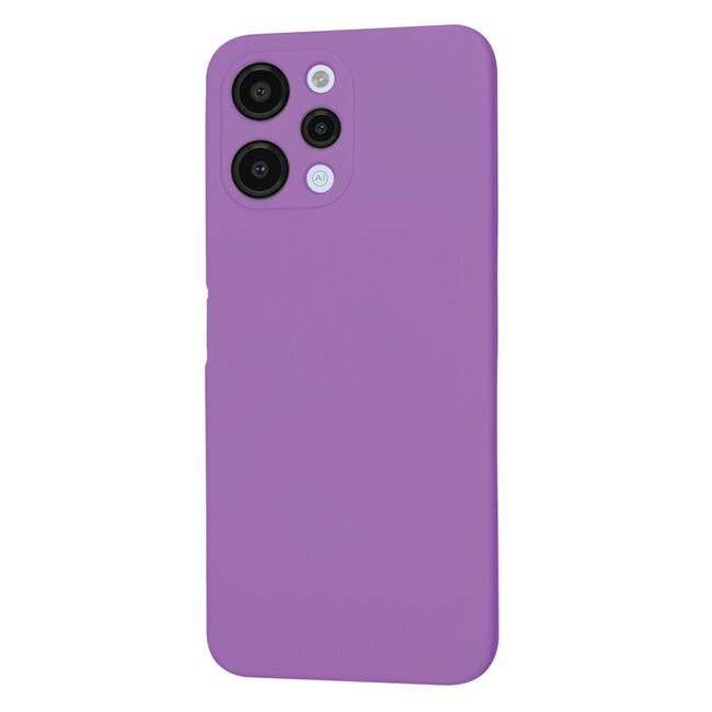 Husa pentru  Xiaomi Redmi 12 5G, Redmi 12 4G Liquid Silicone, subțire, captusita cu microfibra, anti amprentă, protectie cameră foto, mov