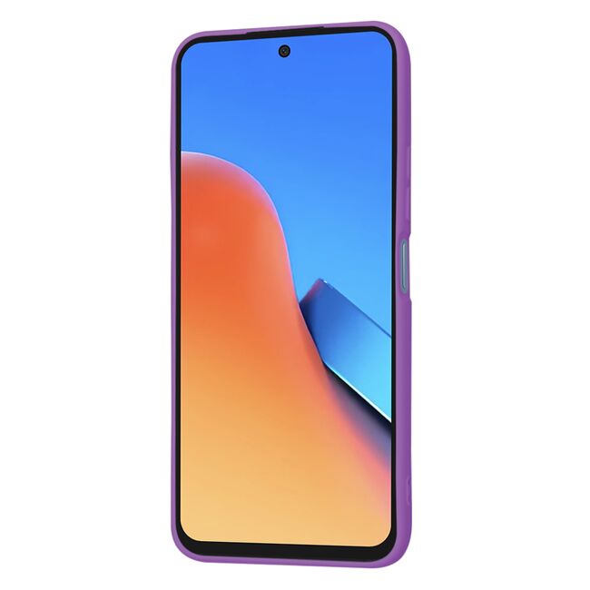 Husa pentru  Xiaomi Redmi 12 5G, Redmi 12 4G Liquid Silicone, subțire, captusita cu microfibra, anti amprentă, protectie cameră foto, mov