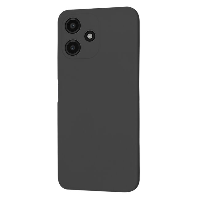 Husa pentru  Xiaomi Redmi 12 5G, Redmi 12 4G Liquid Silicone, subțire, captusita cu microfibra, anti amprentă, protectie cameră foto, negru