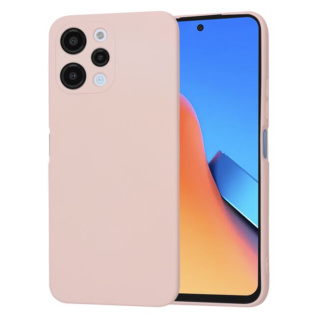 Husa pentru  Xiaomi Redmi 12 5G, Redmi 12 4G Liquid Silicone, subțire, captusita cu microfibra, anti amprentă, protectie cameră foto, roz inchis